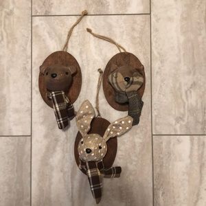 Set of 3 Animal Decorations